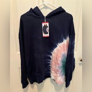 NEW Wild Fox Women's Pullover Hoodie Size XL Tie Dye Kangaroo Pocket Retail $126